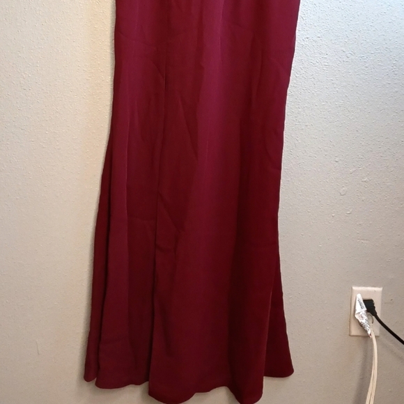 NWT Dress the Population Sz L Viola Burgundy Maxi Gown Dress - Picture 6 of 11